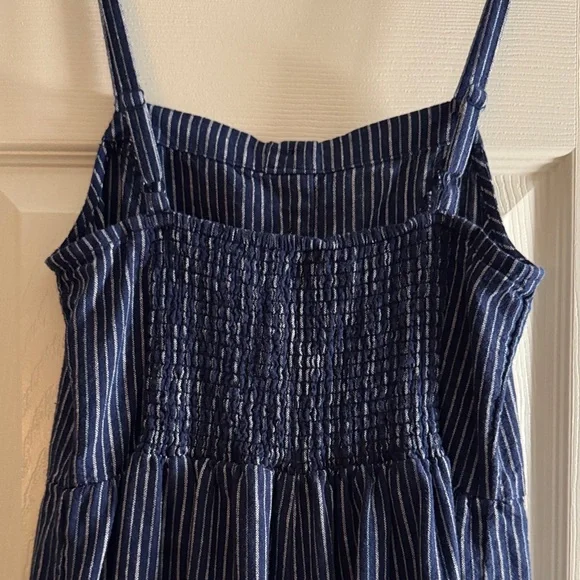Old Navy Blue & White Striped Linen-Blend Jumpsuit – Size S - Picture 4 of 9